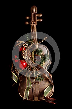 Fake violin xmas ornament