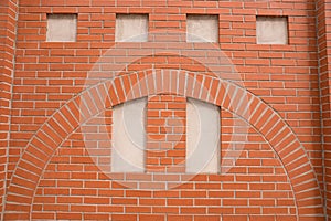 Fake window in a brick wall