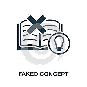 Faked Concept icon. Monochrome simple Faked Concept icon for templates, web design and infographics