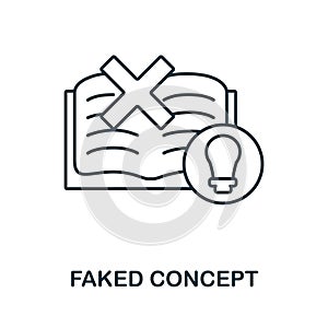 Faked Concept outline icon. Monochrome simple Faked Concept line icon for templates, web design and infographics