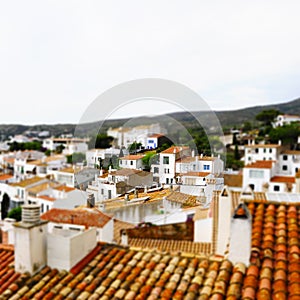 Faked tilt shift of view of Cadaques