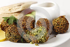 Falafel chickpea balls closeup