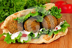 Falafel pita wrap photo