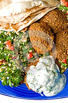 Falafel and tabbouleh
