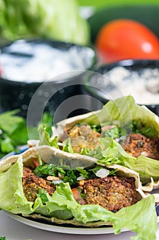 Falafel, vegetarian and vegan food from the middle east