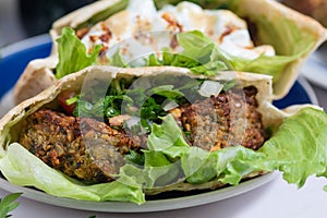 Falafel, vegetarian and vegan food from the middle east