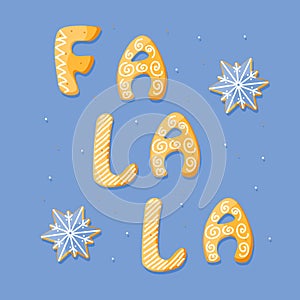 Falala vector card with gingerbread cracker