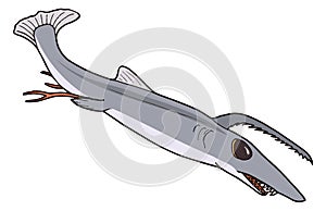falcatus fish dinosaur ancient vector illustration transparent background