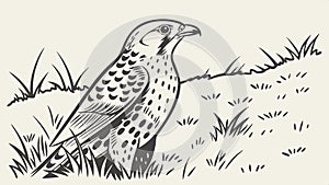Falcon bird, bird of prey and hunting animal vector design Generative AI photo