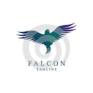 falcon bird logo flying