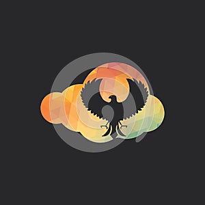 Falcon cloud vector logo design