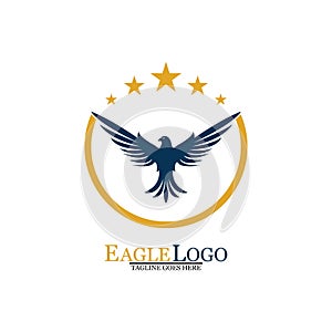 Falcon Eagle Bird Logo Template Vector Icon