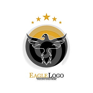 Falcon Eagle Bird Logo Template Vector Icon