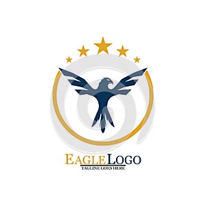 Falcon Eagle Bird Logo Template Vector Icon