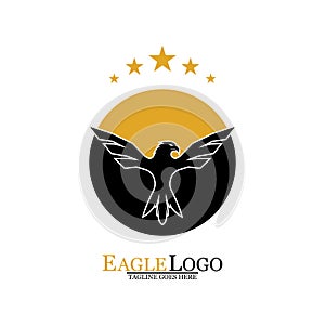 Falcon Eagle Bird Logo Template Vector Icon