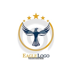 Falcon Eagle Bird Logo Template Vector Icon