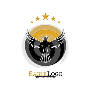 Falcon Eagle Bird Logo Template Vector Icon