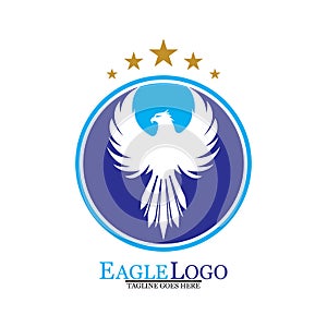 Falcon Eagle Bird Logo Template Vector Icon