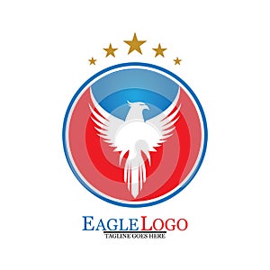 Falcon Eagle Bird Logo Template Vector Icon