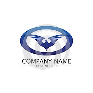 Falcon Eagle Bird Logo Template Vector Icon