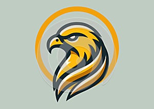 Falcon head logo design photo