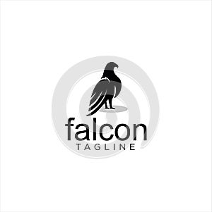 Falcon Logo silhouette Design Vector Stock . Design Eagle Bird Logo Template vector icon