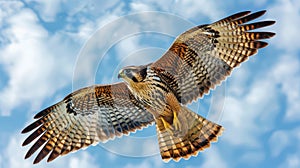 a falcon soaring high in the sky during a falconry display representing the age old bond between humans and birds of prey