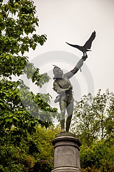 The Falconer, a bronze statue in Central Park.