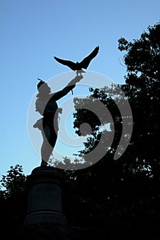 The Falconer statue in Central Park in New York City