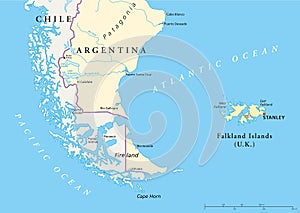 Falkland Islands Policikal Map