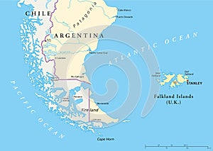Falkland Islands Policikal Map photo