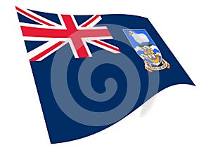 Falkland Islands waving flag with clipping path