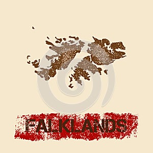 Falklands distressed map.