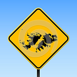 Falklands map on road sign.