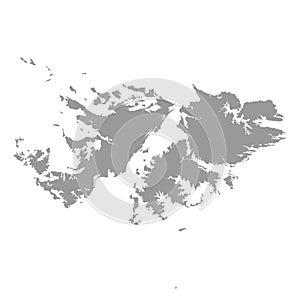 Falklands vector map solid silhouette