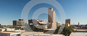 Fall Afternoon Blue Sky Lubbock Texas Downtown City Skyline