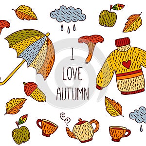 Fall autumn banner vector template
