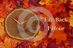 Fall back 1 hour time change with wood clock