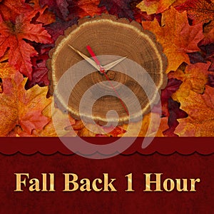 Fall back 1 hour time change with wood clock