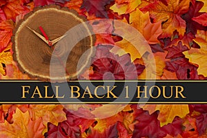 Fall back 1 hour time change with wood clock