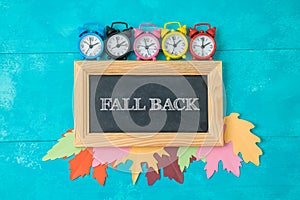 Fall back time change concept.