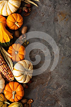 Fall background with pumpkins