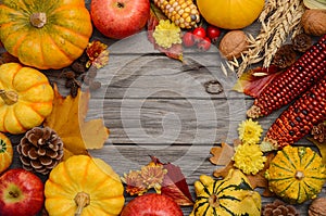 Fall background with pumpkins