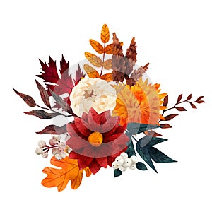 Fall bouquet, floral autumn composition, hand drawn vector