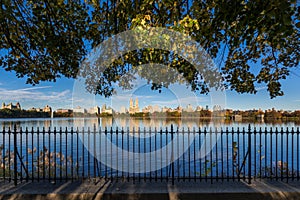 Fall at Central Park Reservoir. Upper West Side, New York