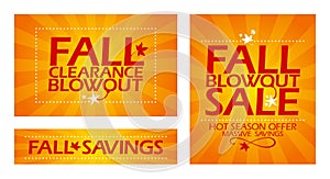 Fall clearance sale banners.