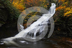 Fall color around Dingmans Falls in Pennsylvania