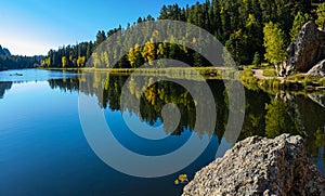 Fall Color Reflecting on Sylvan Lake