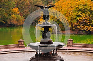 Fall colors at Bethesda Fountain in Central Park.