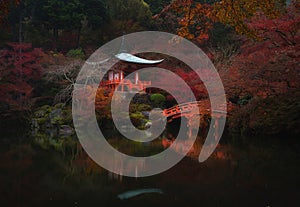 Fall colors and heaven on Earth at Daigoji temple in Kyoto, Japan.